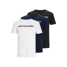 Jack&Jones 3 PACK - férfi póló JJECORP Slim Fit 12191330 Black/White/Navy (Méret M)