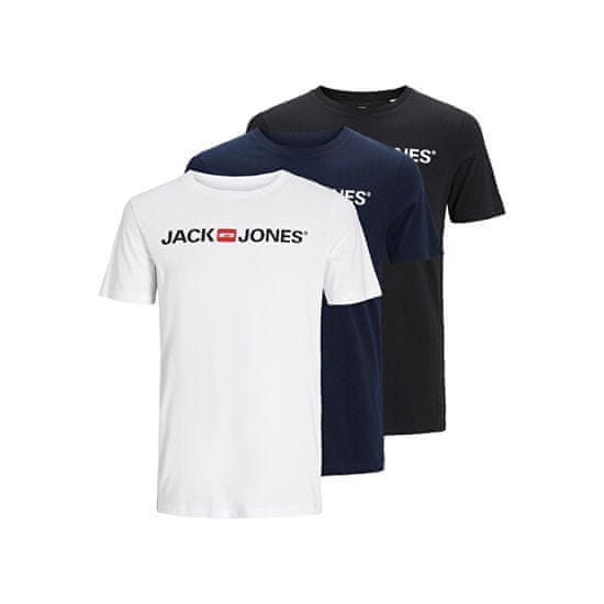 Jack&Jones 3 PACK - férfi póló JJECORP Slim Fit 12191330 Black/White/Navy