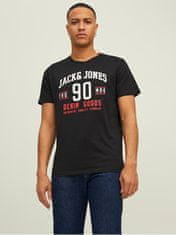 Jack&Jones 3 PACK - férfi póló JJETHAN Regular Fit 12221269 Black/White/Navy (Méret M)