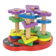 KOMFORTHOME Fából készült katicabogár puzzle Montessori Sorter