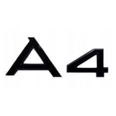 BB-Shop A4 Emblemat Znaczek Logo Napis Audi A4 Czarny TYL SPORT