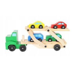 KOMFORTHOME Teherautó teherautó fa készlet +4 autó