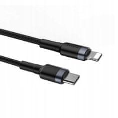 BASEUS Baseus Cafule kábel nagy teherbírású nejlon USB C típusú PD Lightning 18W kábel 1m