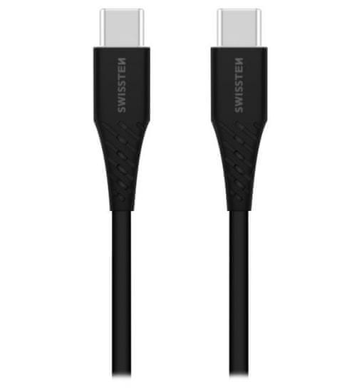 SWISSTEN TPU töltőkábel USB-C / USB-C 0,4 M fekete
