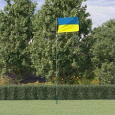 Greatstore alumínium ukrán zászló és rúd 5,55 m