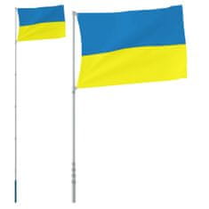 Greatstore alumínium ukrán zászló és rúd 5,55 m
