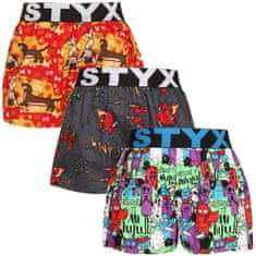 Styx 3PACK Gyermek klasszikus boxeralsó art sport gumi több színben (3BJ15245) - méret 12-14 éves