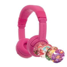 BuddyPhones Play+ gyerek bluetooth fejhallgató mikrofonnal, rózsaszín