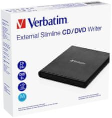 Verbatim DVD/CD Külső meghajtó, USB 2.0, fekete, SW NERO nélkül,