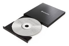 Verbatim DVD/CD külső Slimline író, USB-C 3.2, fekete, szó szerint