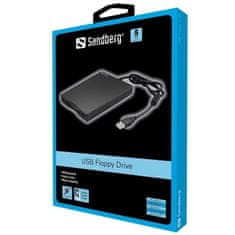 Sandberg Floppy Mini Reader, külső hajlékonylemez-meghajtó, fekete
