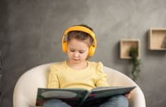 BuddyPhones Play+ gyerek bluetooth fejhallgató mikrofonnal, sárga