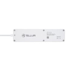 Tellur WiFi Smart Power Strip, 3x aljzat, 4x USB 4A, 2200W, 10A, 1,8m, fehér