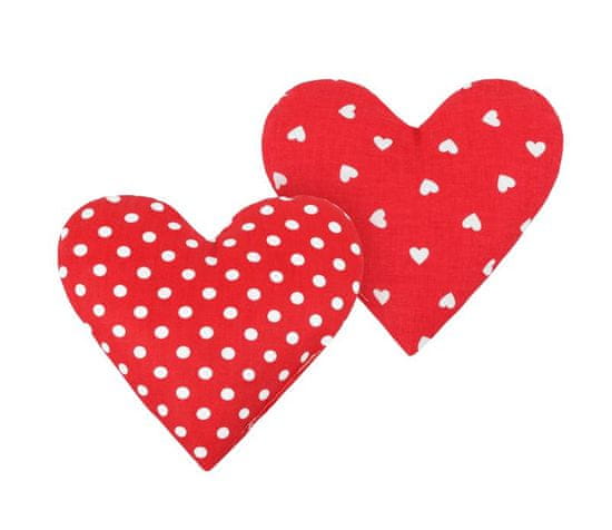 HEART - 2 darabos szett - 18x20 cm - Szív és pöttyös piros