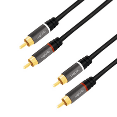 LogiLink Audiokábel, 2x RCA/M - 2x RCA/M, fém, 1,5 m (CA1203) (CA1203)