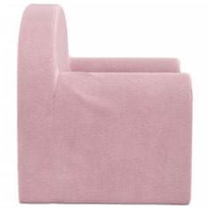 Vidaxl rózsaszín puha plüss gyerek kanapéágy 357021