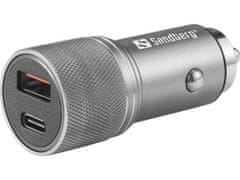 Sandberg USB autós töltő, autós töltő 1x QC3.0 + 1x USBC 48W