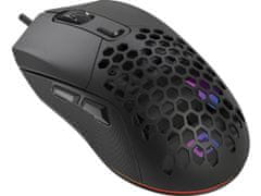 Sandberg FlexCover 6D Gamer Mouse, játék egér, 12800 dpi, LED háttérvilágítás, fekete