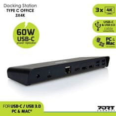 Port Designs PORT CONNECT Dokkoló állomás 11 az 1-ben, 3x 4K USB-C + USB 3.0