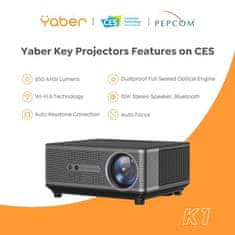 Diskus YABER K1 házimozi projektor 650 ANSI Wifi 6 Bluetooth 1080P