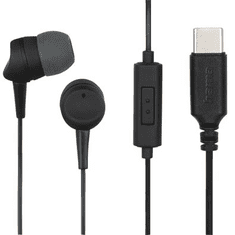 Hama Sea Headset Vezetékes Hallójárati Hívás/zene USB C-típus Fekete, Szürke (hama184141)