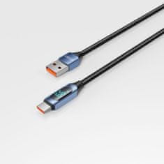 Tech-protect Ultraboost LED kábel USB / USB-C 66W 6A 2m, kék