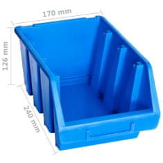 Vidaxl 20 db kék műanyag egymásra rakható tárolódoboz 146285