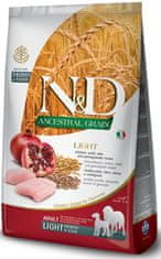 N&D ANCESTRAL GRAIN Dog LG Light-Chicken, Spelt, Zab és Gránátalma Adult Medium és Maxi 2,5 kg