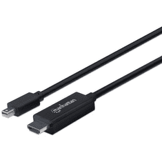 Manhattan 153287 video átalakító kábel 1,8 M Mini DisplayPort HDMI A-típus (Standard) Fekete (153287)