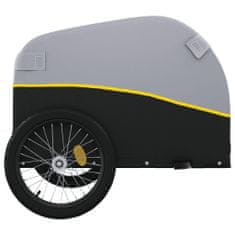 Vidaxl fekete-sárga vas kerékpár-utánfutó 30 kg 94120