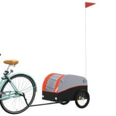 Greatstore fekete-narancssárga vas kerékpár utánfutó 30 kg