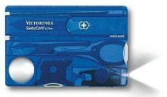 Victorinox 0.7322.T2 SwissCard Lite, kék áttetsző fizetőkártya-utánzat, 13 funkciós, LED