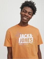Jack&Jones Férfi póló JCOMAP Regular Fit 12252376 Tangerine (Méret XXL)