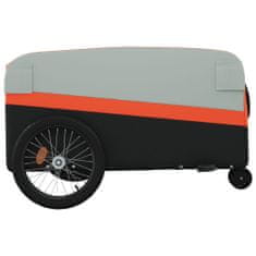 Vidaxl fekete-narancssárga vas kerékpár-utánfutó 45 kg 94061