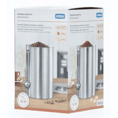 Xavax tartály 1 kg kávébab vagy más élelmiszer számára, mérőpohárral, légmentesen zárható, rozsdamentes acélból készült