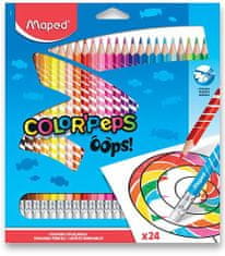 Maped zsírkréták háromszögletű Color'Peps Oops gumival 24db