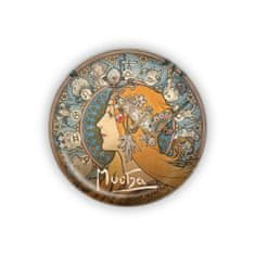 Fém palacknyitó Alfons Mucha - Zodiákus, ø 5,8 cm