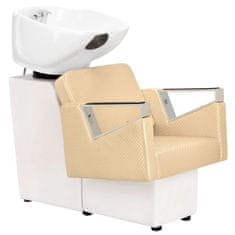 Enzo Tomas Set fodrász mosdó és 2 x fodrász szék hidraulikus forgó lábzsámoly fodrász szalon mosógép mozgatható tál kerámia keverő csaptelep kézi csapteleppel