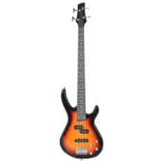 Greatstore barna-fekete elektromos basszusgitár kezdőknek tokkal 4/4 46"