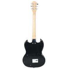 Vidaxl barna és fekete elektromos gitár kezdőknek puhatokkal 4/4 39" 70188