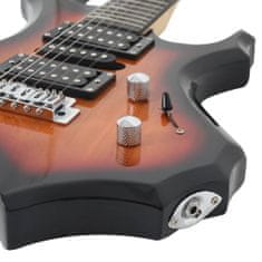 Vidaxl barna és fekete elektromos gitár kezdőknek puhatokkal 4/4 39" 70186