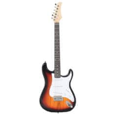 Vidaxl barna és fehér elektromos gitár kezdőknek puhatokkal 4/4 39" 70192