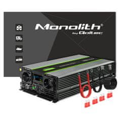 Qoltec Monolith feszültség átalakító | 3000W | 6000W | 24V - 230V | tiszta szinusz hullám | LCD kijelző