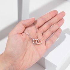 Lovilion Szív alakú nyaklánc összefonódott szívekkel + ingyen ajándékdoboz, romantikus ajándék Valentin napra | HEARTS APPLEROSE