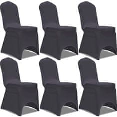 Vidaxl 6 db antracitszürke nyújtható székszoknya 131412
