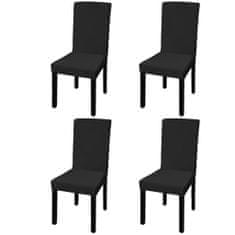 Vidaxl 4 db fekete szabott nyújtható székszoknya 131419