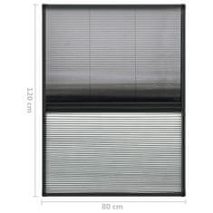 Vidaxl alumínium pliszé ablakszúnyogháló árnyékolóval 80 x 120 cm 148684