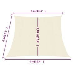 Vidaxl krémszínű HDPE napvitorla 160 g/m² 4/5 x 4 m 311216