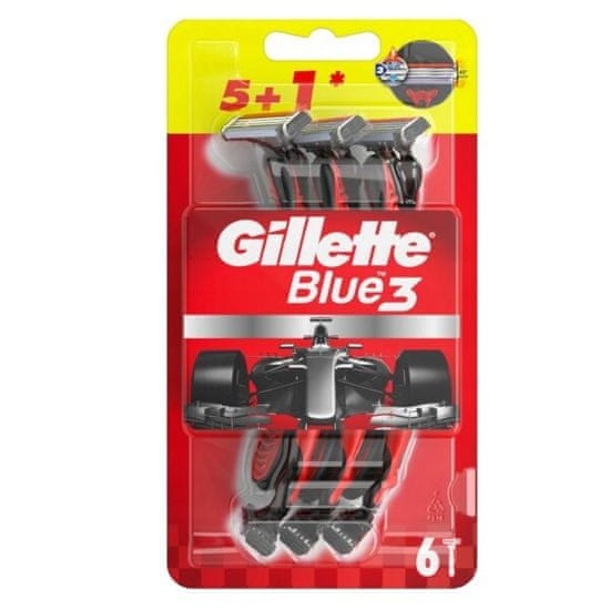 Gillette Eldobható borotvák Blue3 Red & White 5+1 db