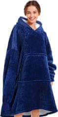 Takaró pulóver, extra réteg birkaszőrme, Kék - HOODZIE